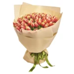 Букет из 101 желто-красного тюльпана